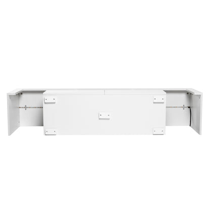 Lacey TV Stand with LED light - White