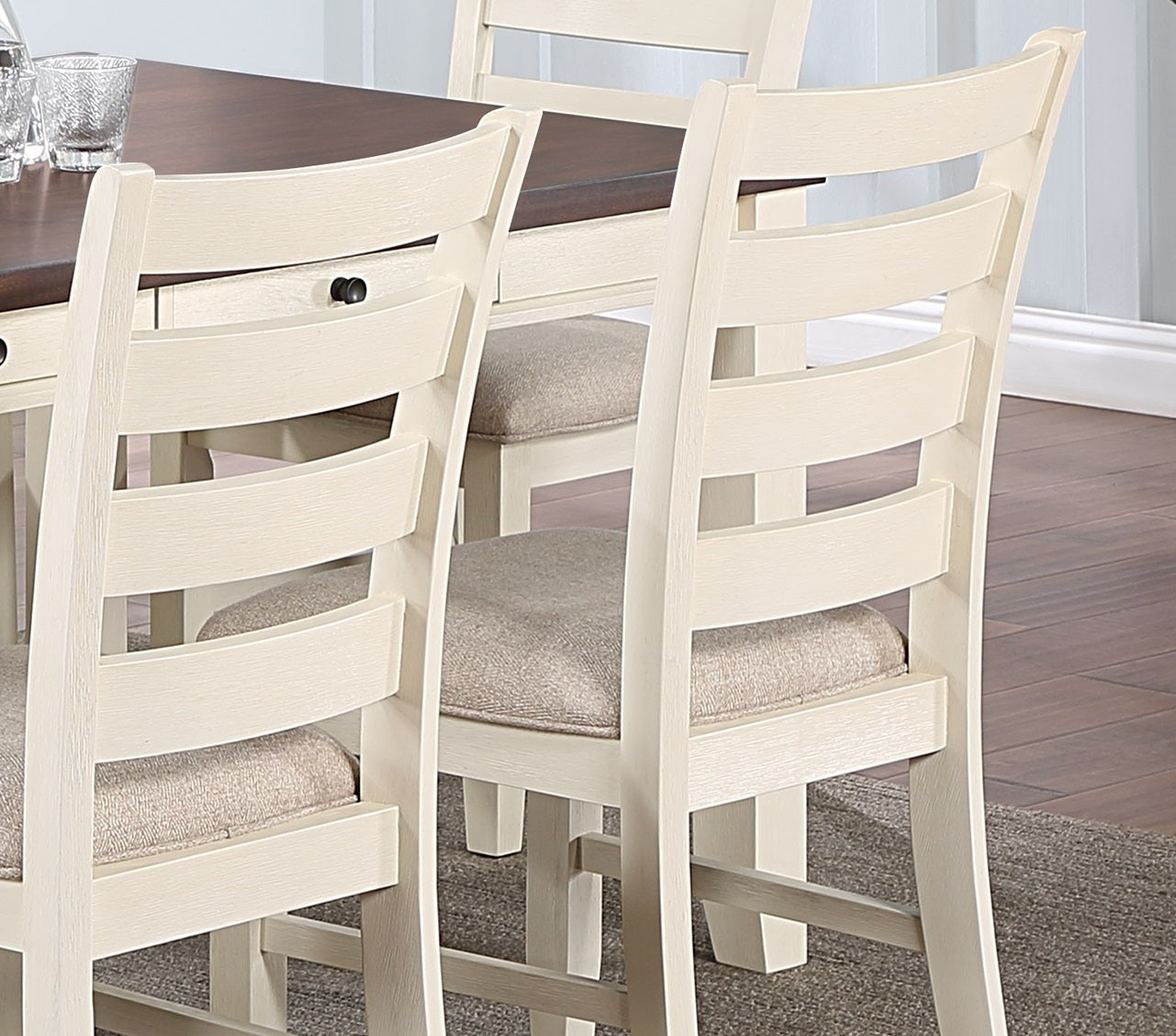 Viva II Fabric Cushion Seats Dining Chair (Set of 2) - White