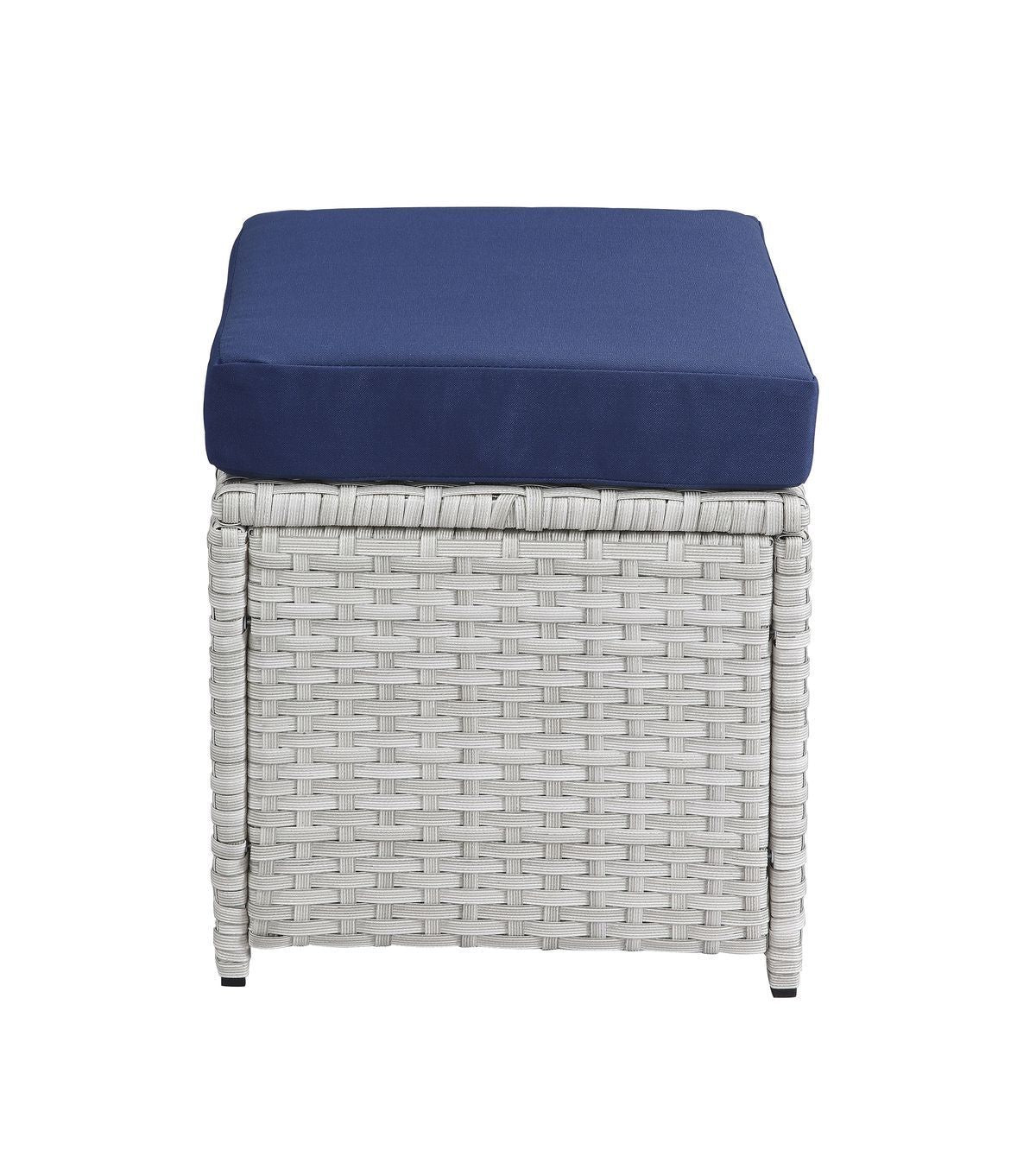 Trisha 9 Pc Patio Set, Blue Fabric & Wicker