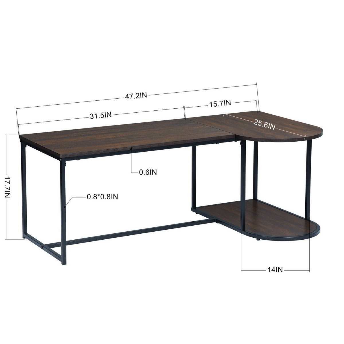 Wood Grain Top Coffee Table