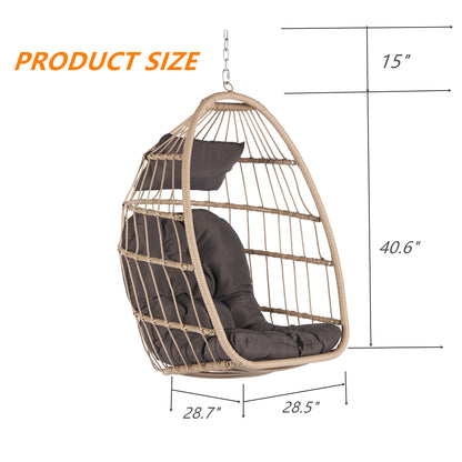 Bahamas Outdoor Rattan Egg Swing Chair - Dark Gray