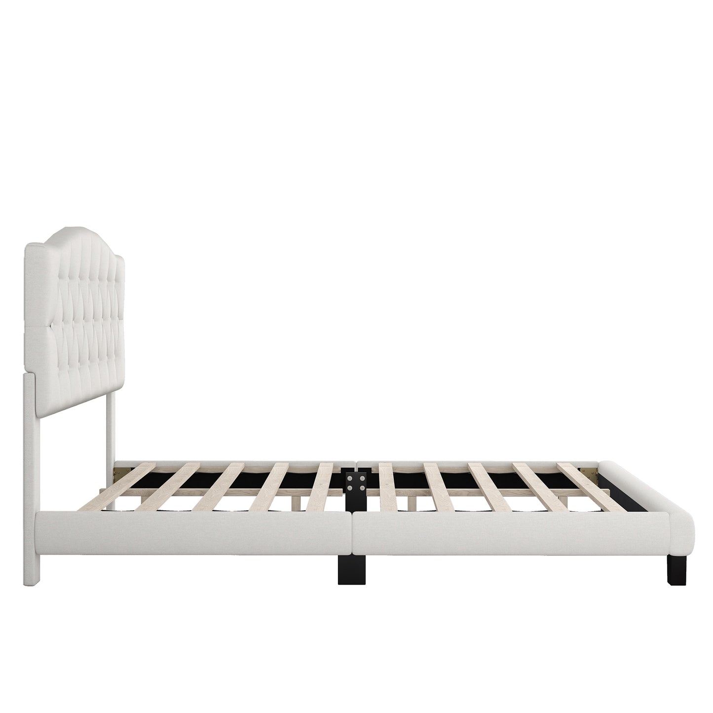 Domoni Queen Size Platform Bed Frame - Beige