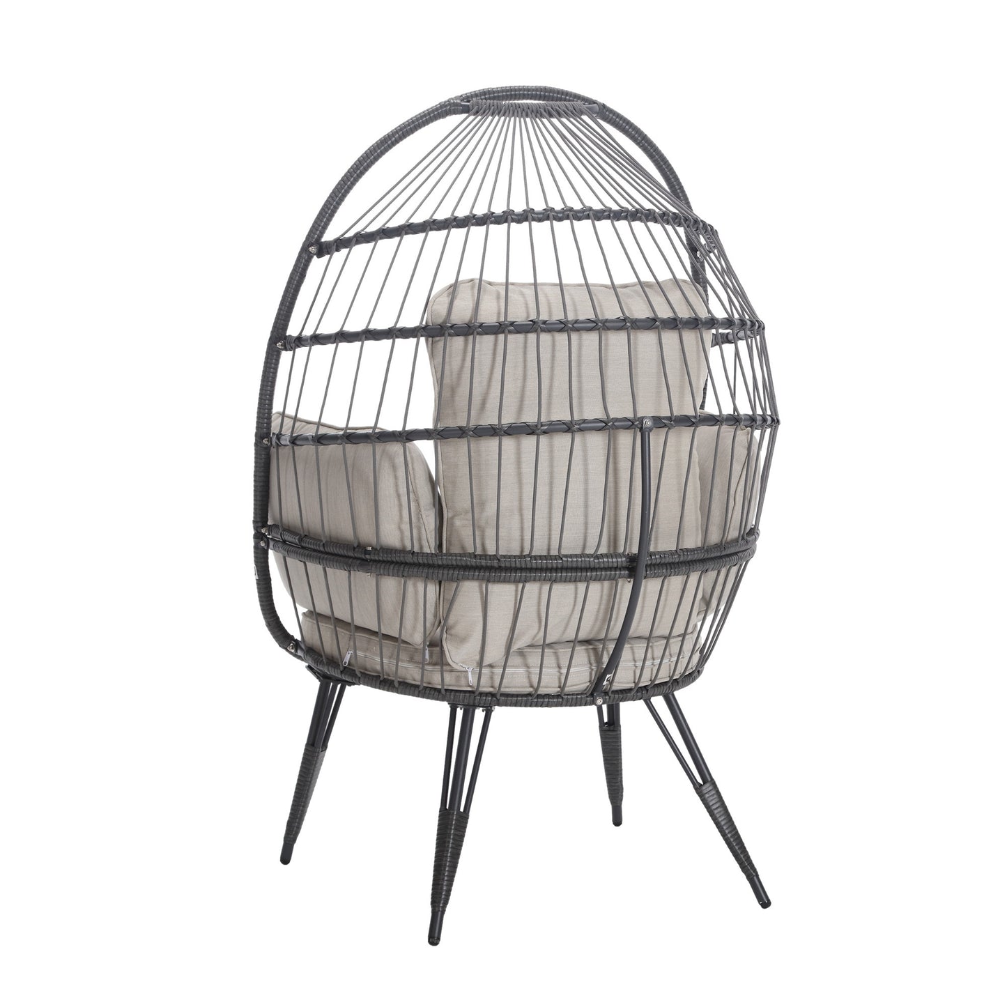 Mora Egg Wicker Outdoor Indoor Basket Chair - Beige