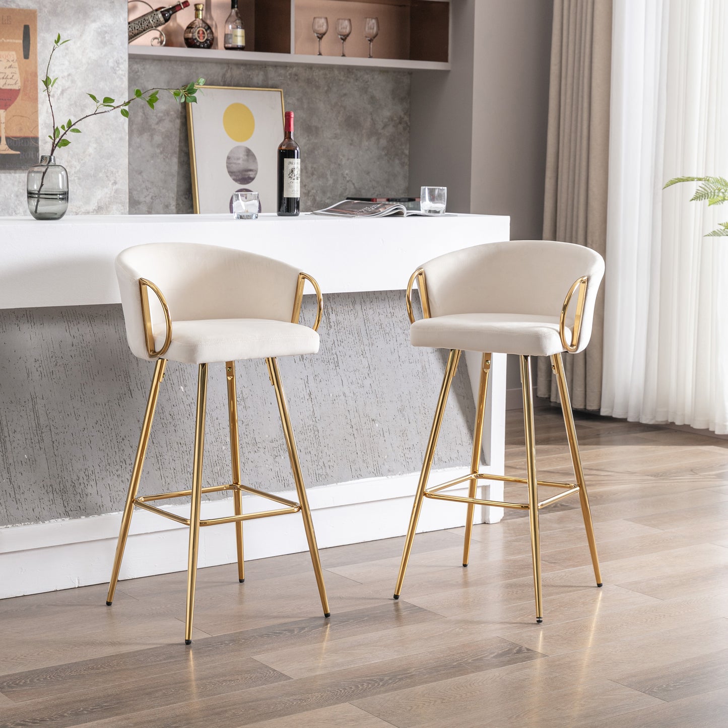 Sip Bar Stools 30 Inch - Cream  Set of 2