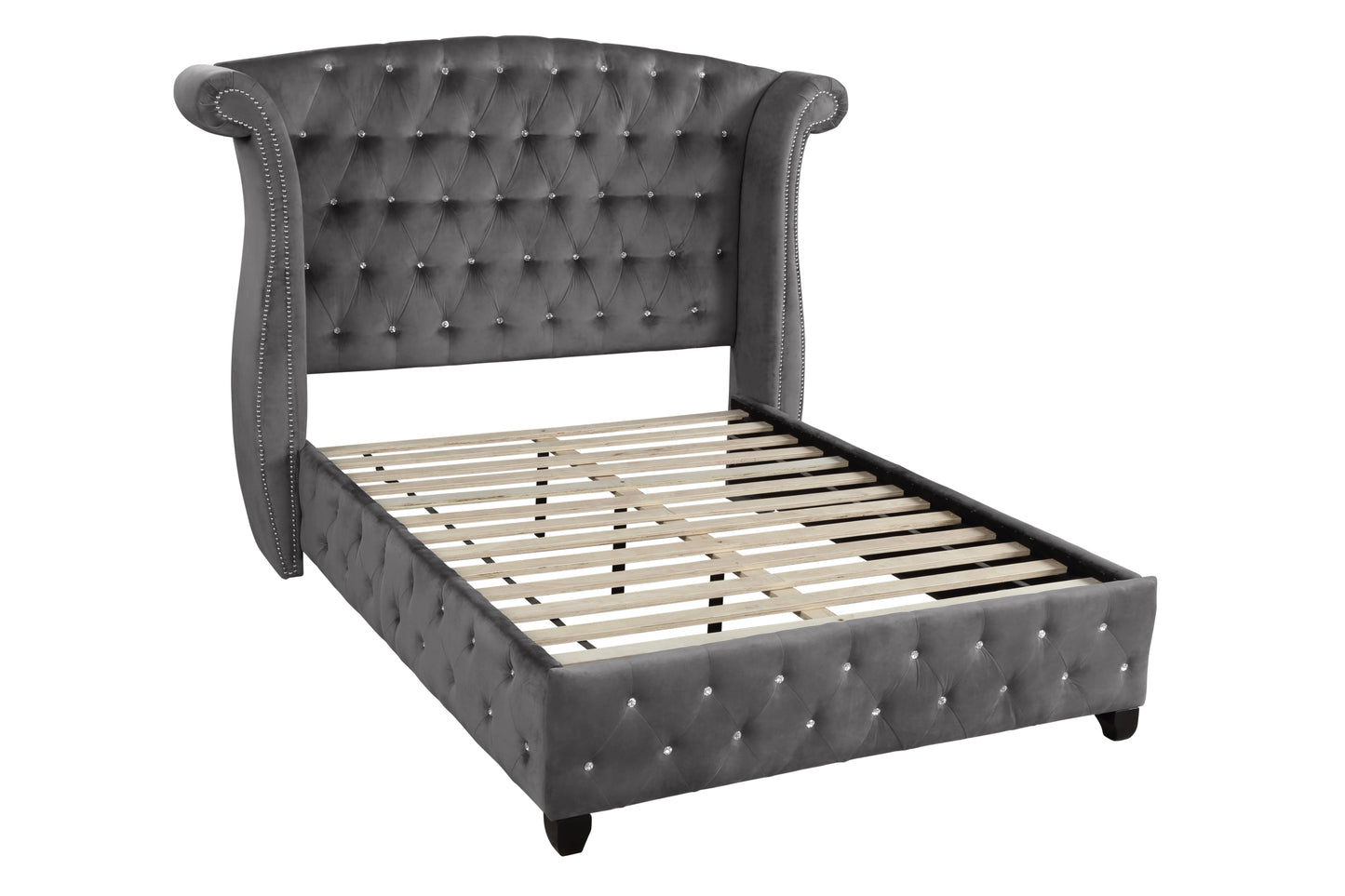 Sophia Queen Bed - Gray