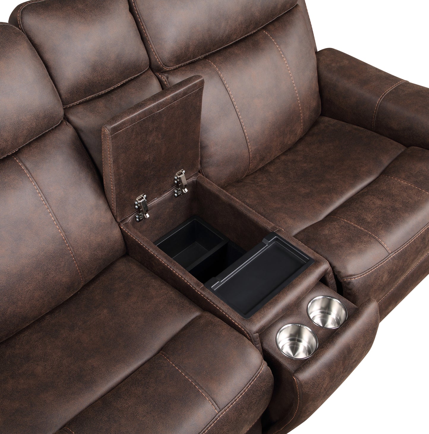 Slater Tailored Power Console Loveseat - Brown