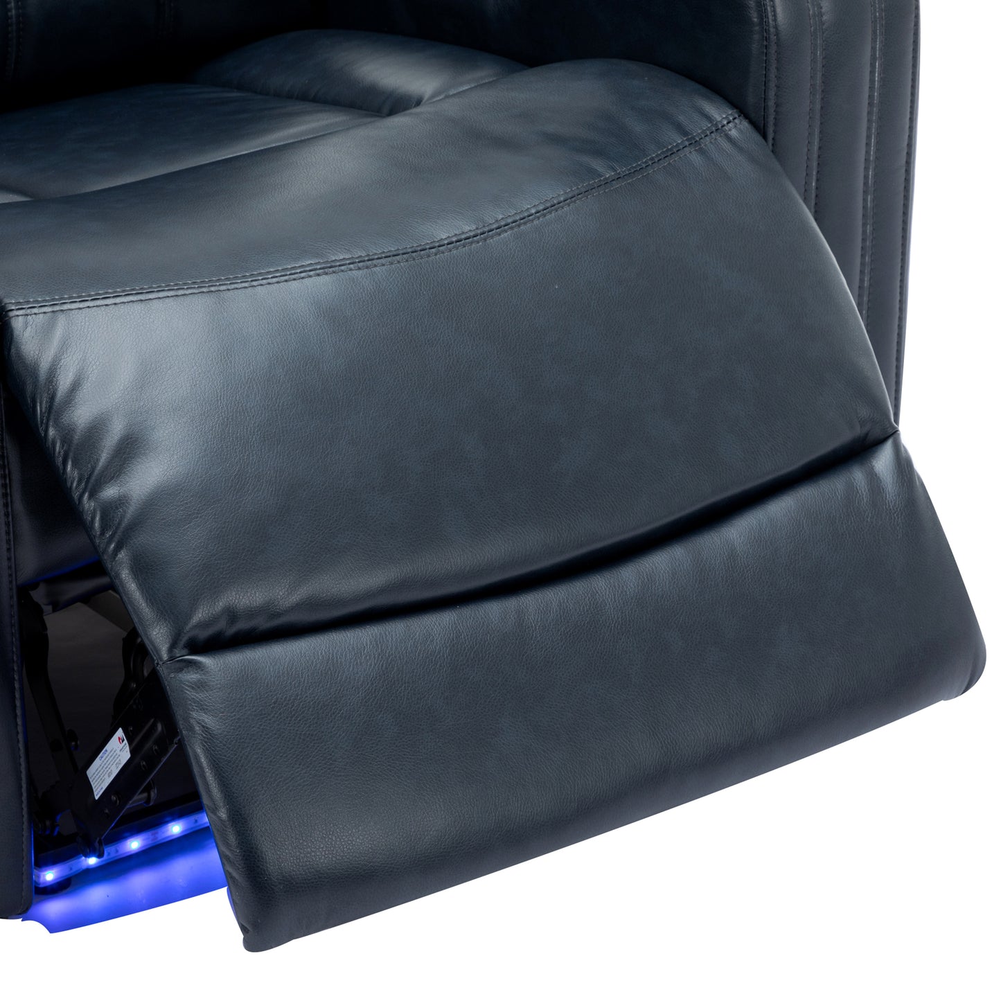 Xavier PU Leather Power Recliner - Blue