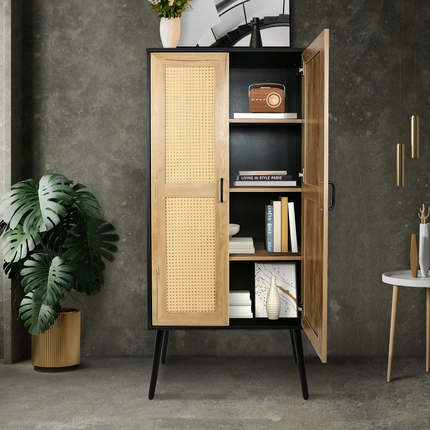 Nix Rattan Doors Storage Cabinet