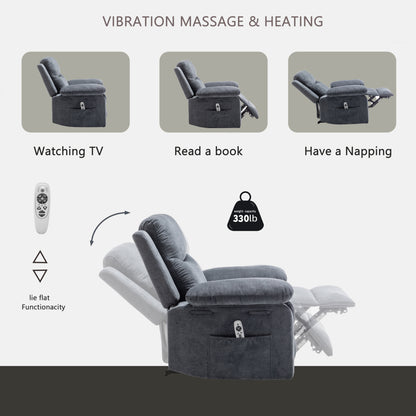 Aether Power Recliner Chair with Adjustable Massage Function - Dark Gray