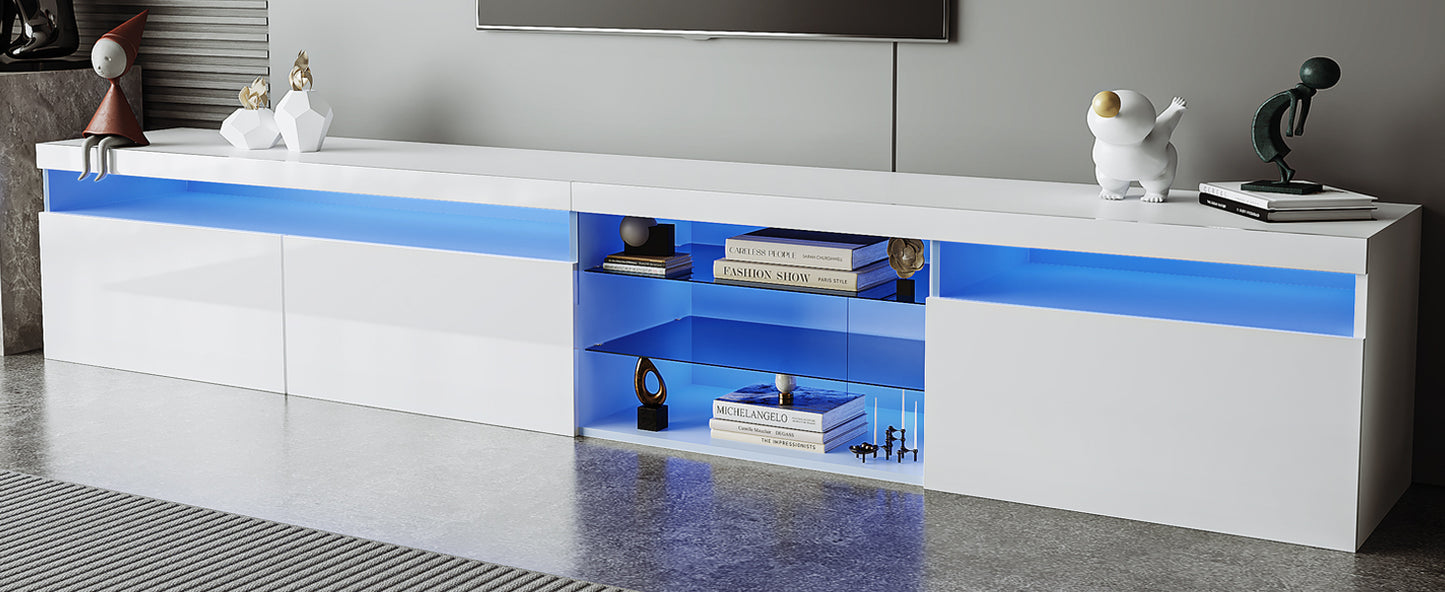 Ritz TV Stand with LED Color Changing Lights - White