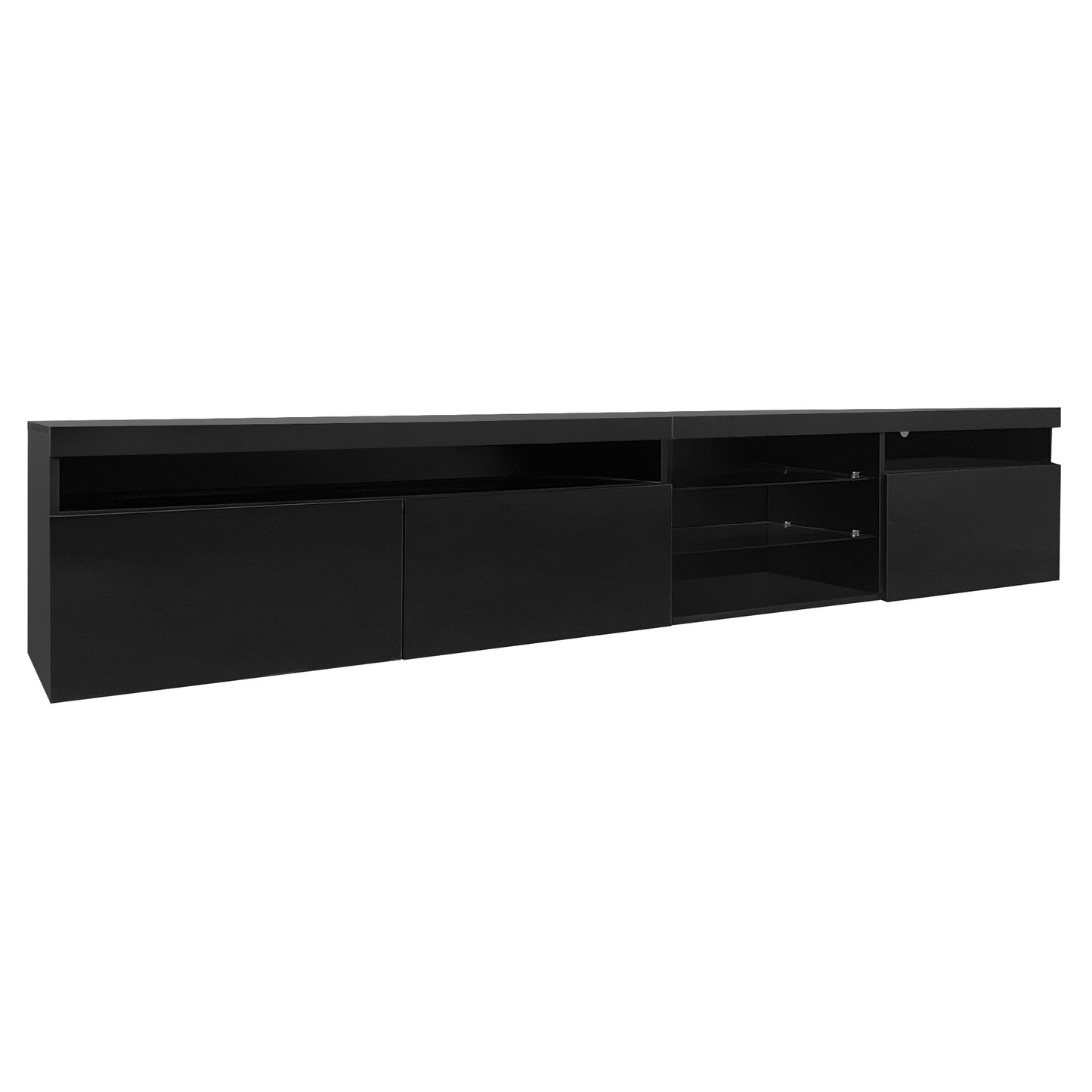 Ritz TV Stand with LED Color Changing Lights - Black