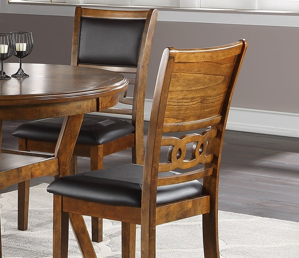 Watson 5pc Dining Set Round Table w 4x Side Chairs - Walnut