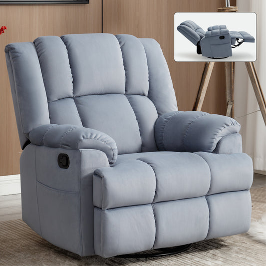 Nash Fabric Manual Recliner Chair - Blue