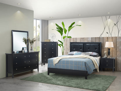 Primo Suffolk Queen Size Bed - Black