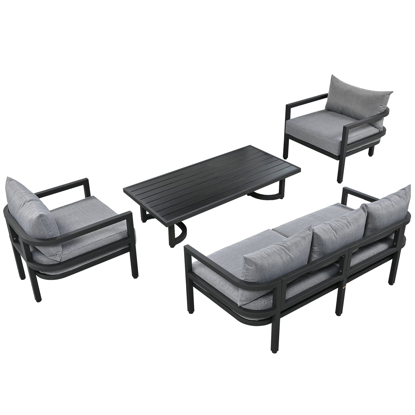 Rosio 4 Pc Outdoor Patio Seating Set - Light Gray