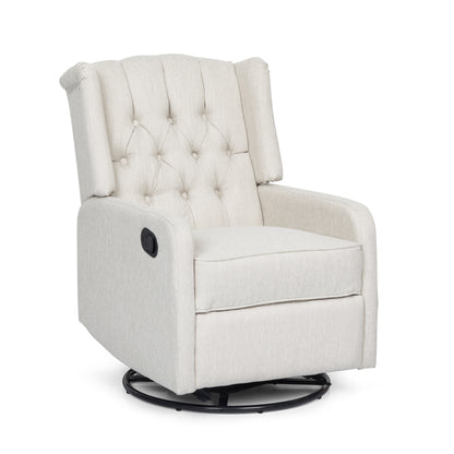 Mylo Manual Recliner Chair with 360-Degree Swivel - Beige