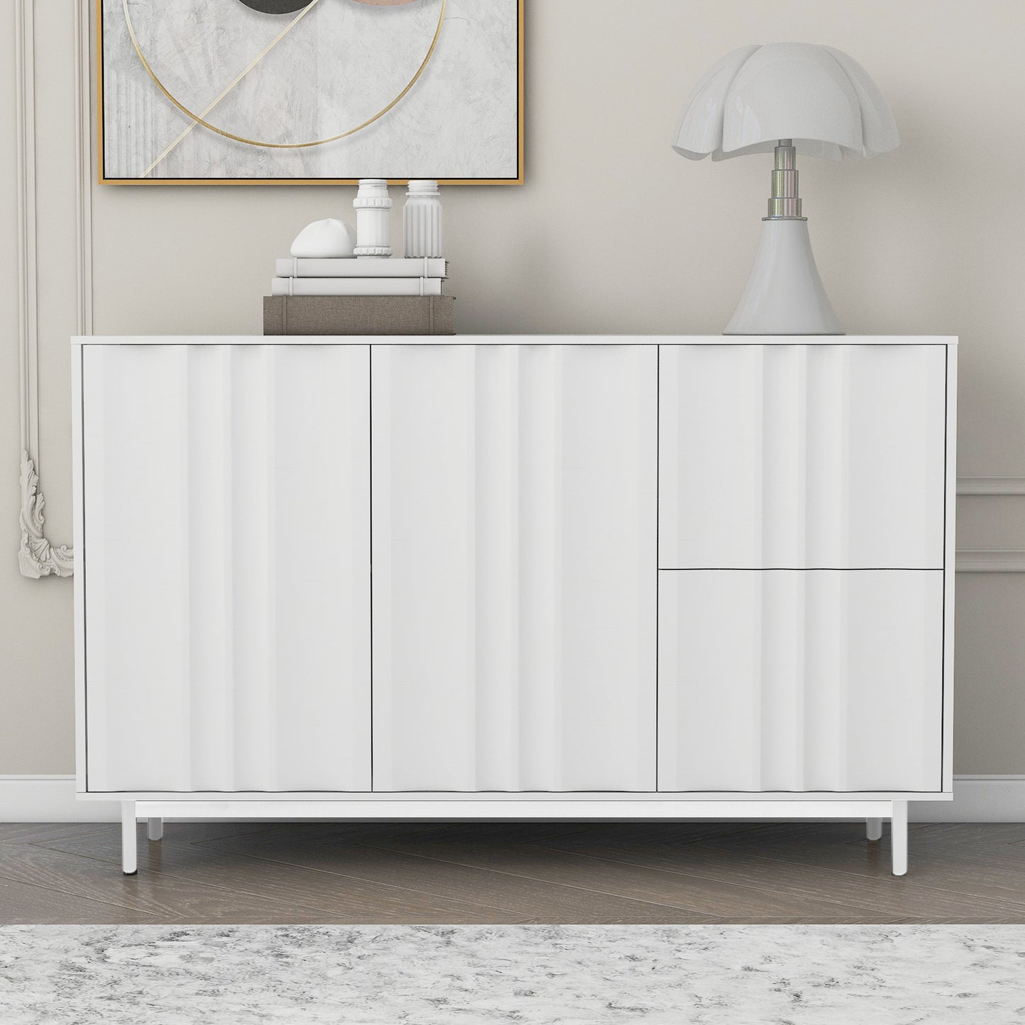 Noza Sideboard Buffet Cabinet - White