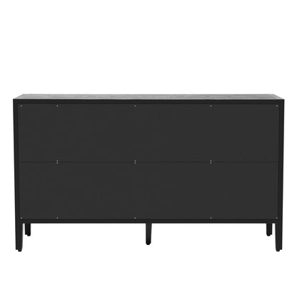 Finch Storage Cabinet with Tempered Glass - Black