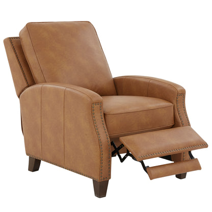 Jack Faux Leather Push Back Recliner - Brown