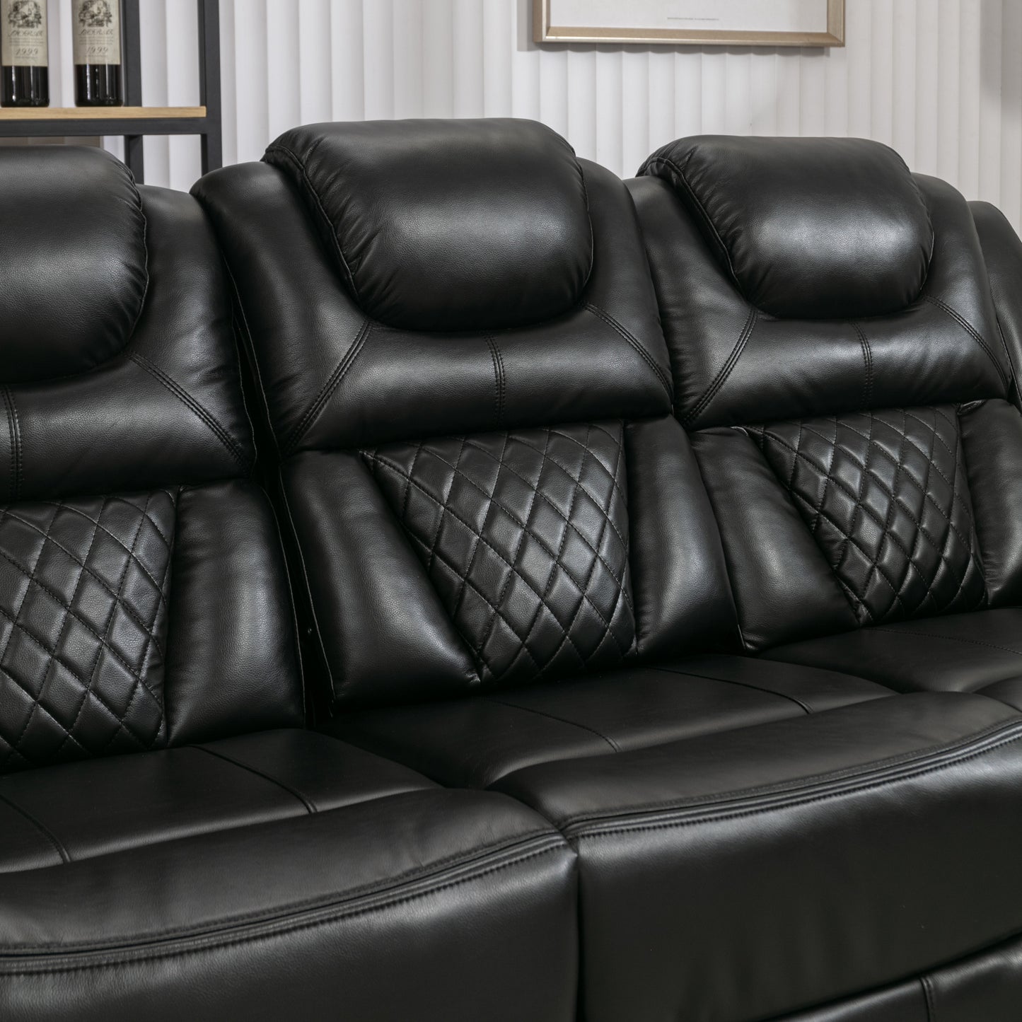 Milo 3 Pieces Recliner Sofa Sets - Black