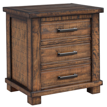 Naya Rustic Solid Wood Framhouse Nightstand  - Natural