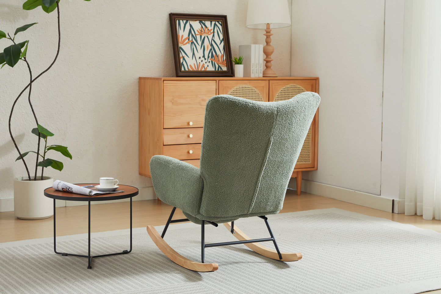 Hari II Modern Nursery Rocking Chair - Green