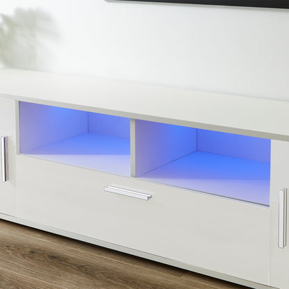 Oasis TV Stand with LED Lights - White