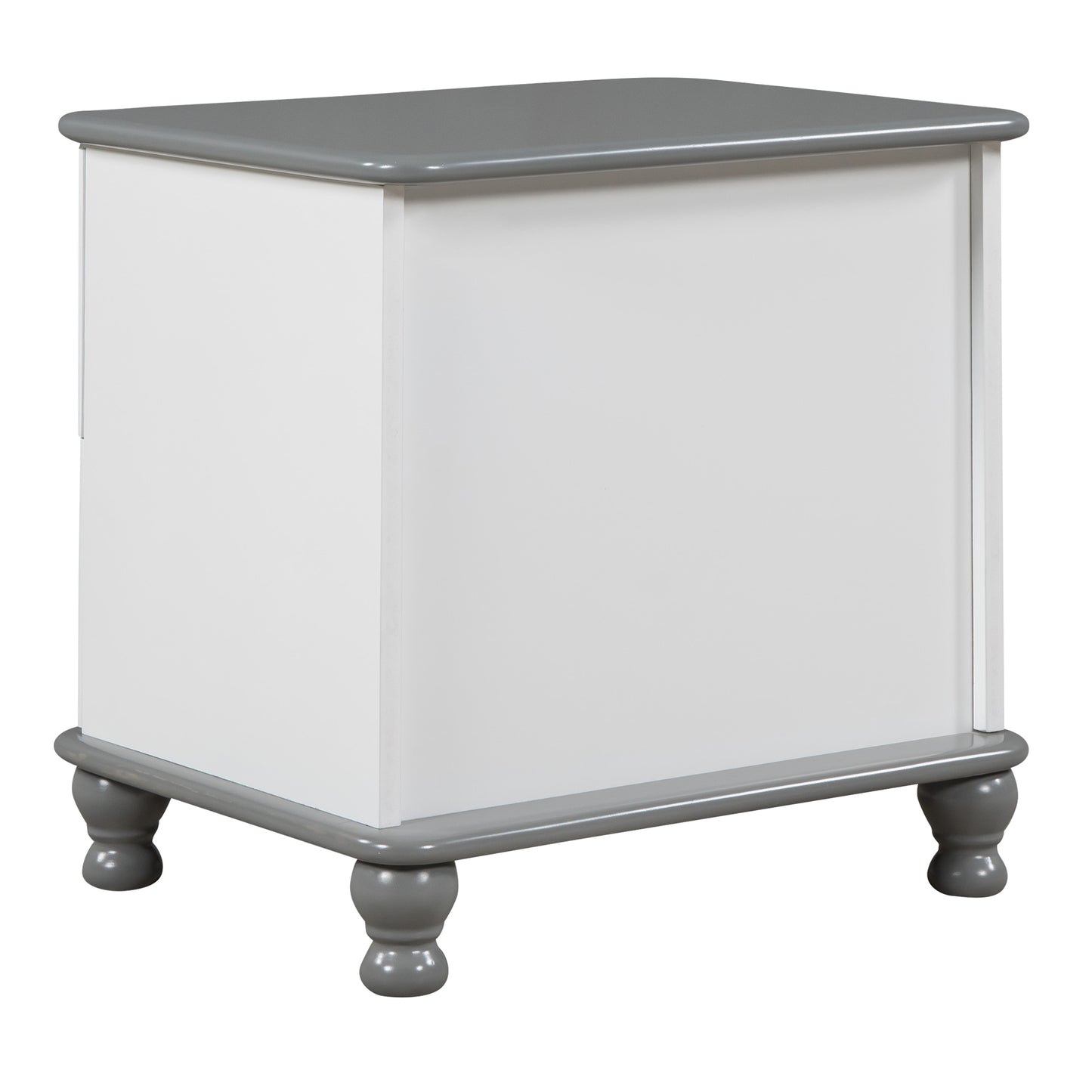 Kaito Wooden Nightstand - White+Gray