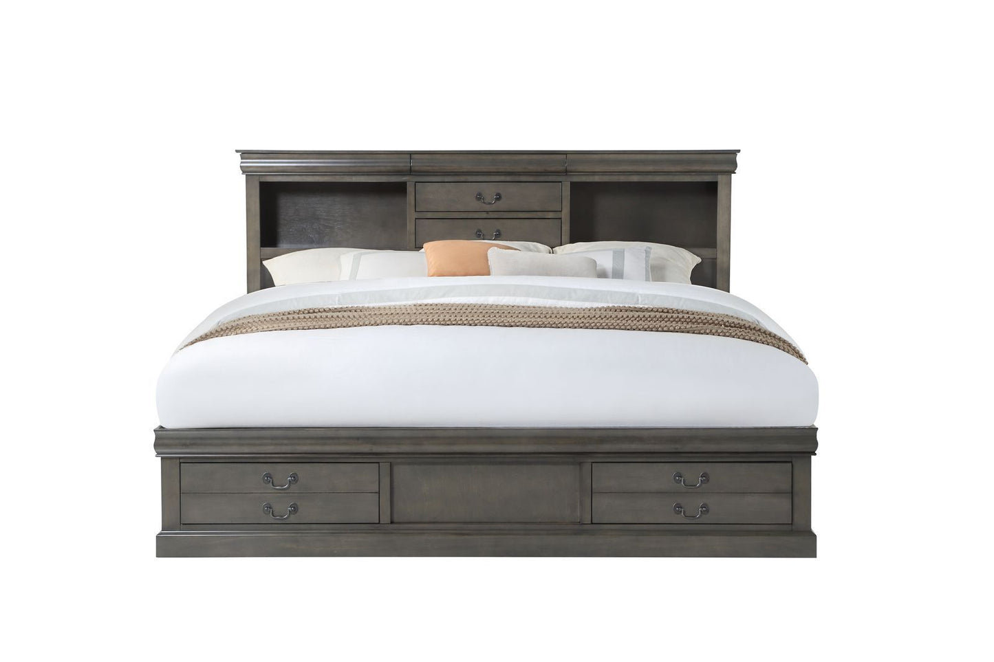 Louis Philippe III Queen Bed - Dark Gray