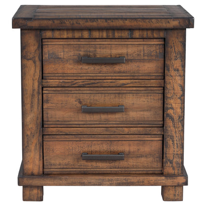 Naya Rustic Solid Wood Framhouse Nightstand  - Natural