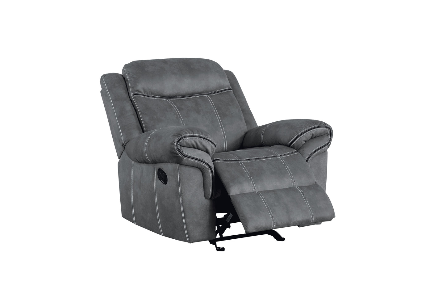 Ava Glider Velvet Recliner  - Gray