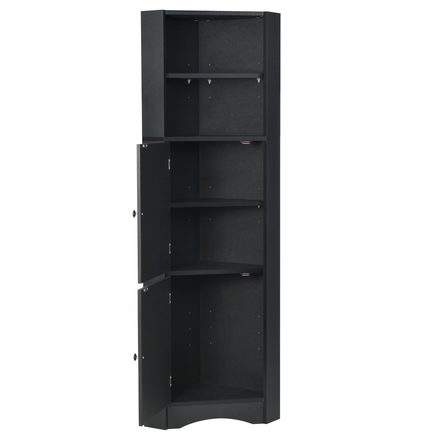 Skyward Bathroom Corner Cabinet - Black