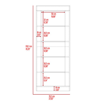 Andina Bookcase 5 Shelves Cabinet - Black