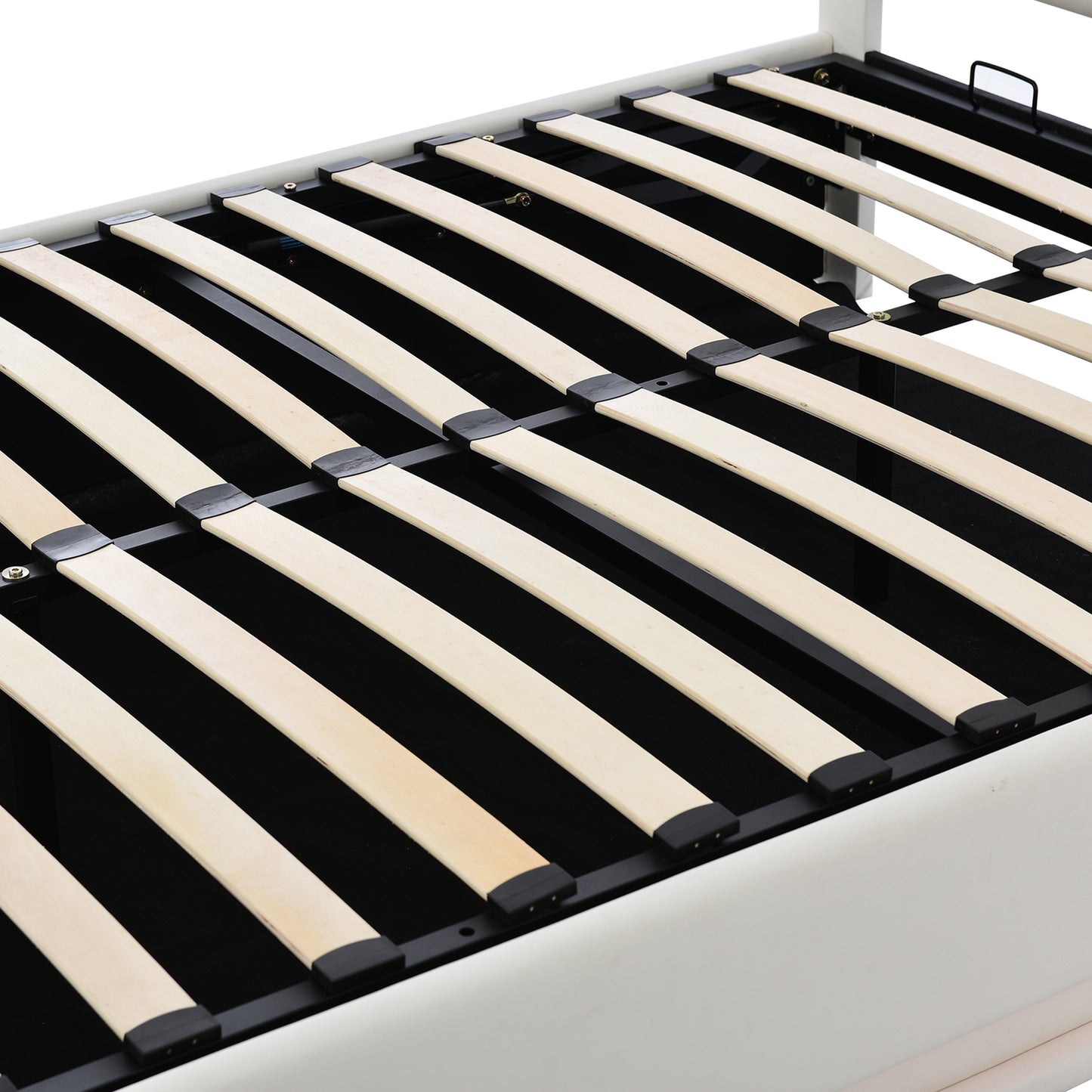 Lino Full Size PU Storage Bed w Hydraulic System - White