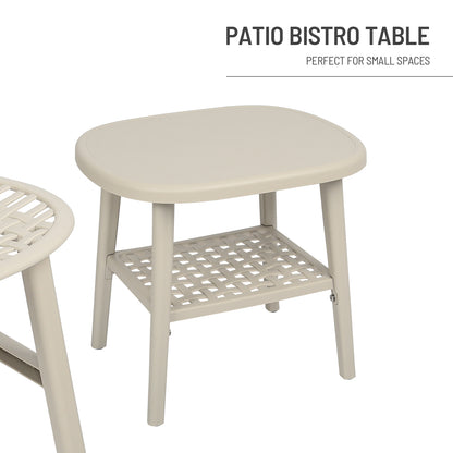 Toccara  3 Pc Retro Patio Table Chair Set - White