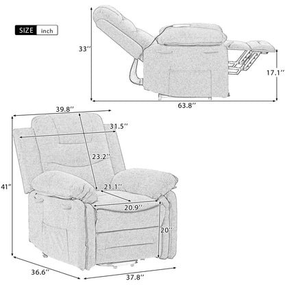 Celestial Power Lift Massage Recline Chair - Beige