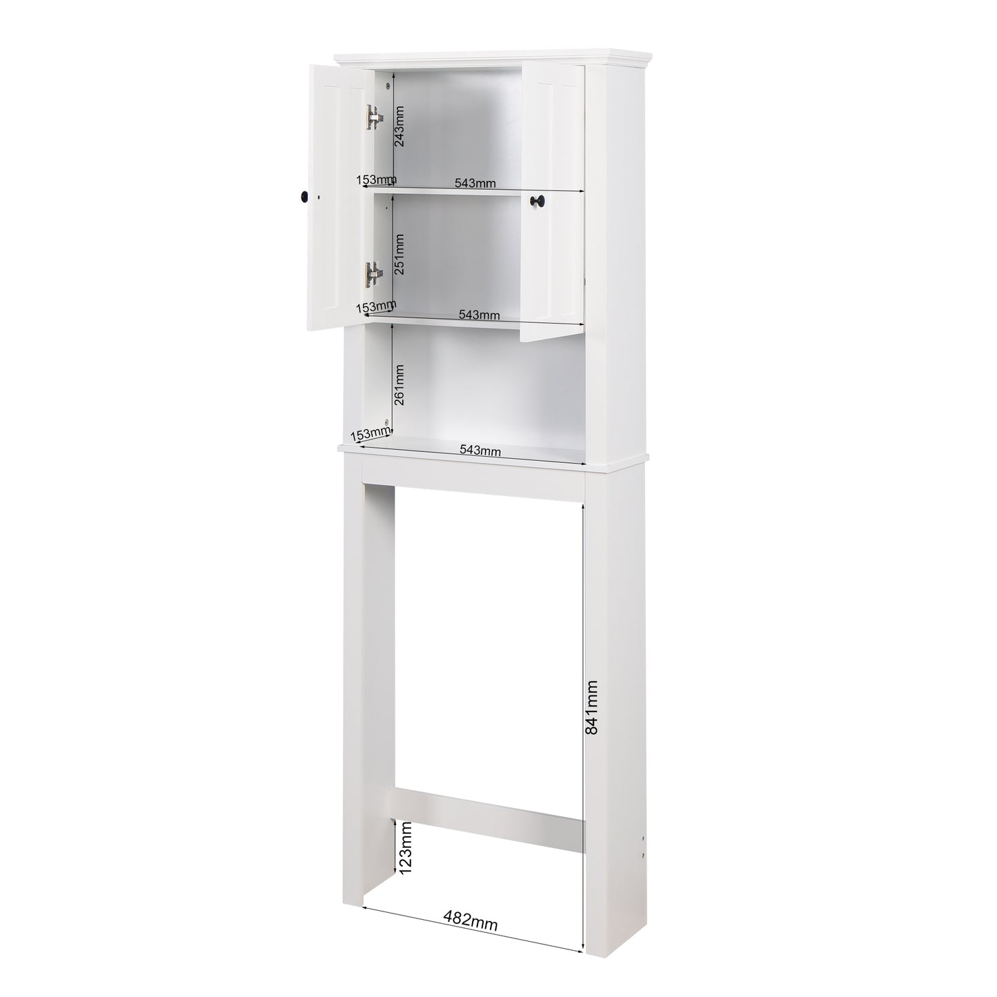 Wooden Space Saver Cabinet over Toilet - White