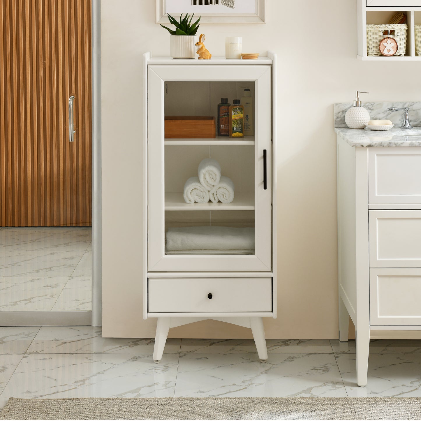 Warner Bathroom Storage Cabinet - White