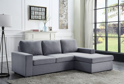 Ravi Linen Sofa with Reversible Chaise -  Light Gray