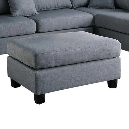 Esra 3pc Sectional Reversible Chaise Sofa And Ottoman - Grey