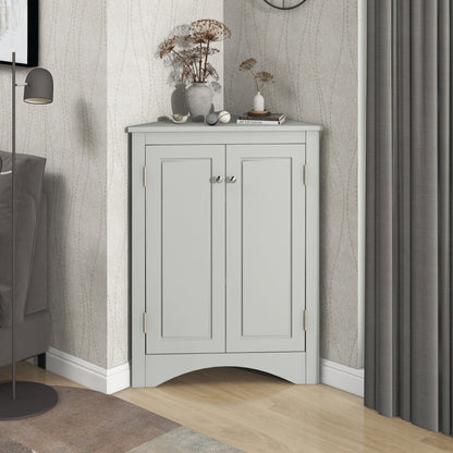 Modern Triangle Corner Cabinet -  Gray