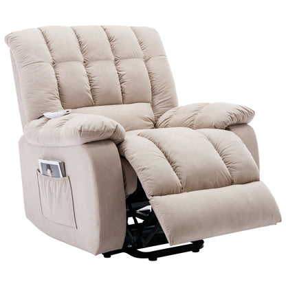 Parsons Power Recliner with Massage Function - Beige