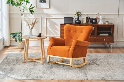 Jarvis Velvet Rocking Chair - Orange