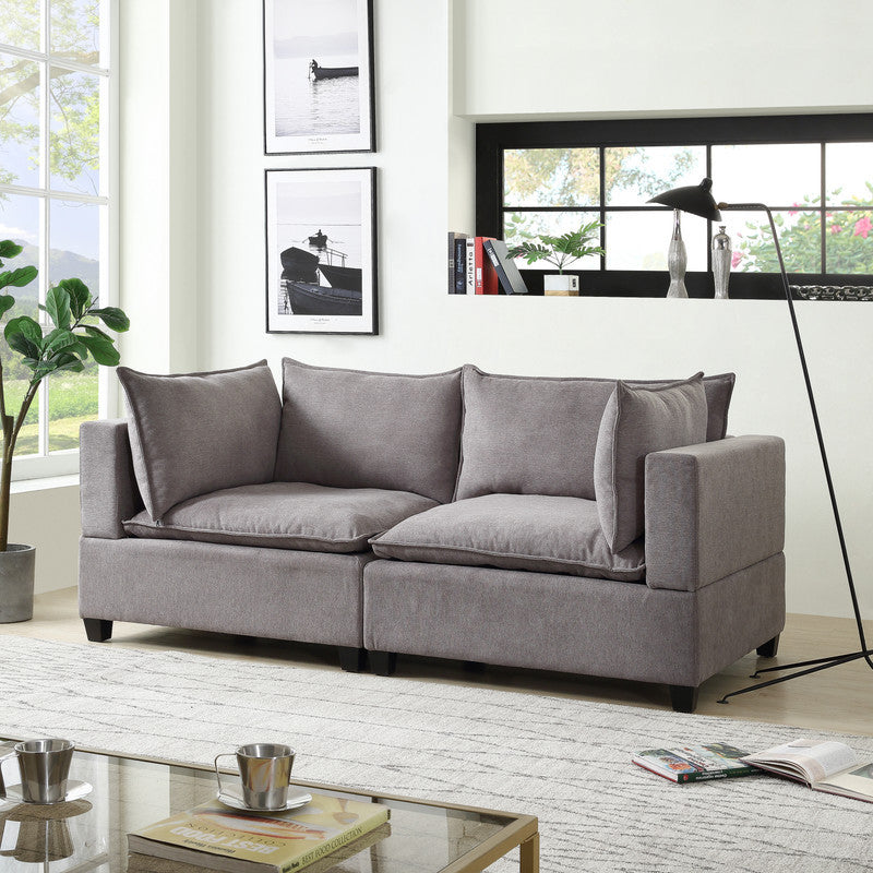 Madison Fabric Loveseat - Light Gray