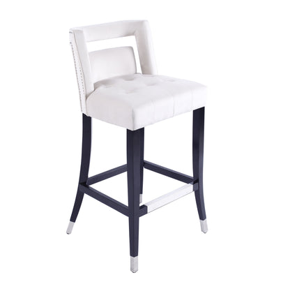 Xavier Suede Velvet Bar Stool - Cream Set of 2