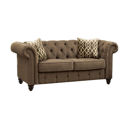 Aurelia Loveseat w/2 Pillows - Brown