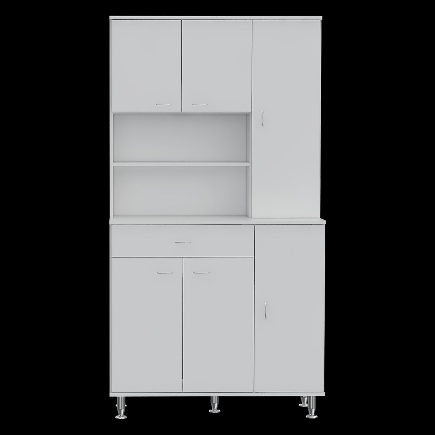 Tigard 1-Shelf 1-Drawer Pantry Cabinet - White
