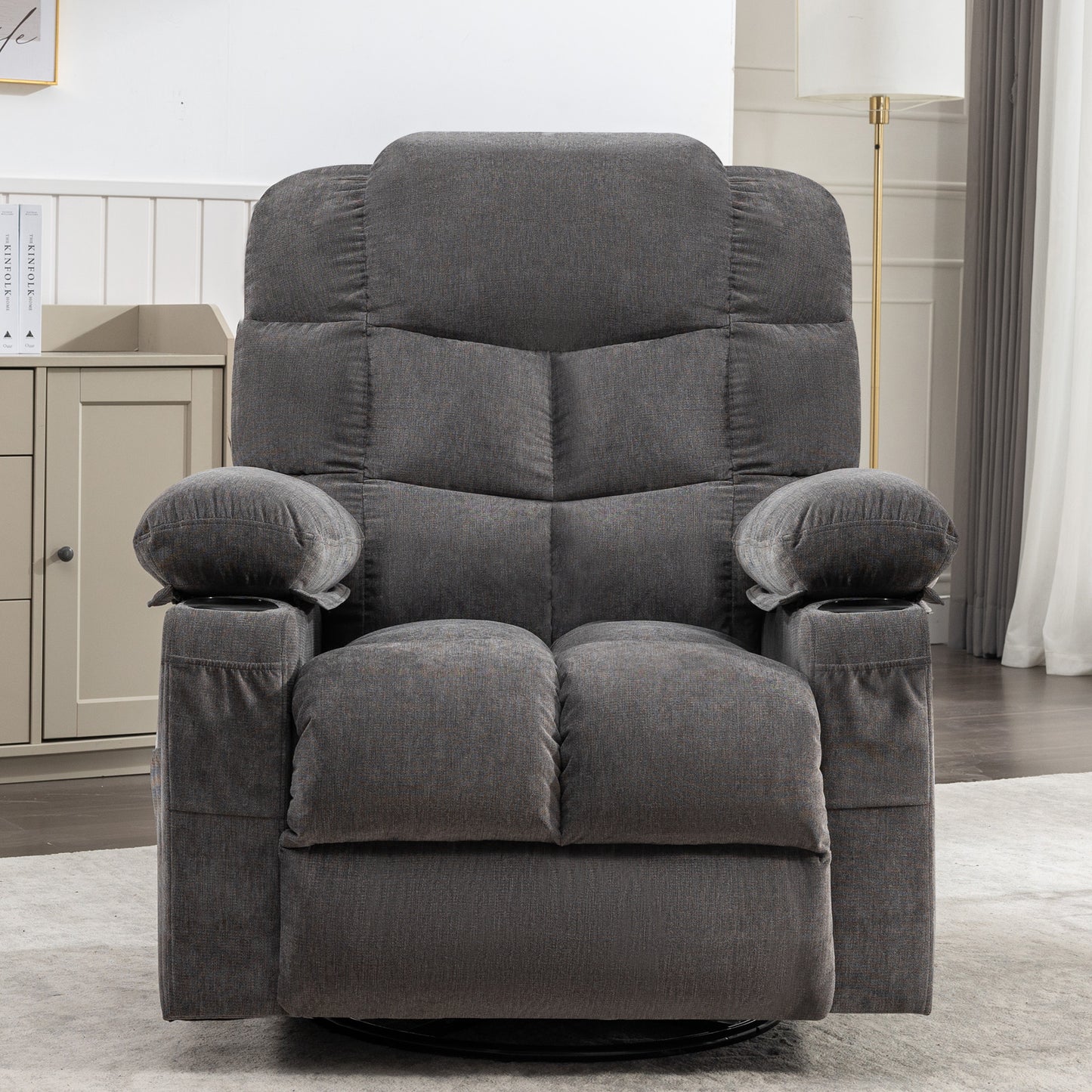 Cruiser Massage Rocker Recliner Chair - Gray