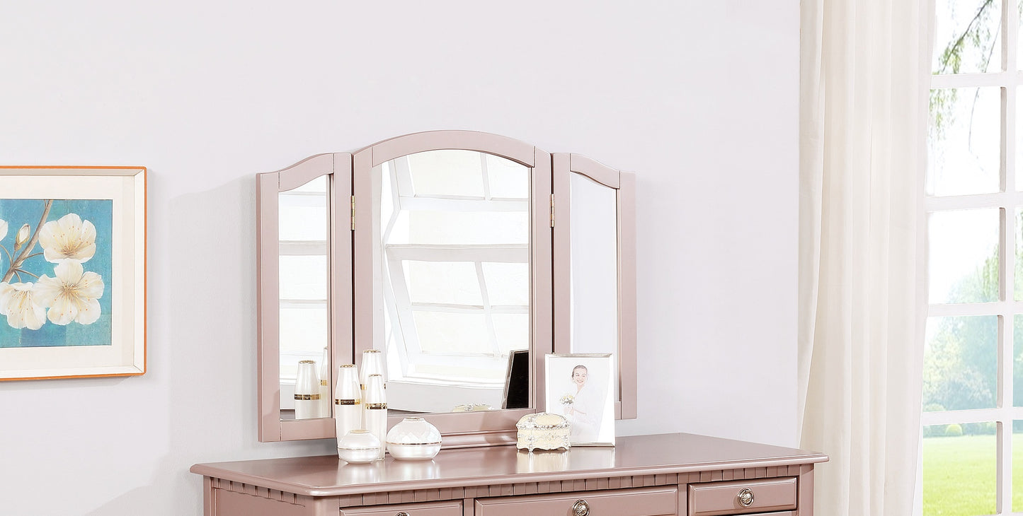 Arias Vanity Set with Foldable Mirror - Rose Gold