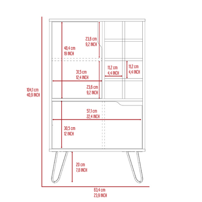 Weston Bar Cabinet With 8 Built In Bottle Racks - Gray